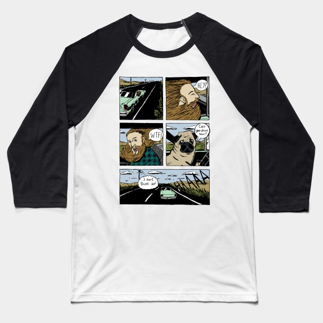 Pug driver Baseball T-Shirt by gui